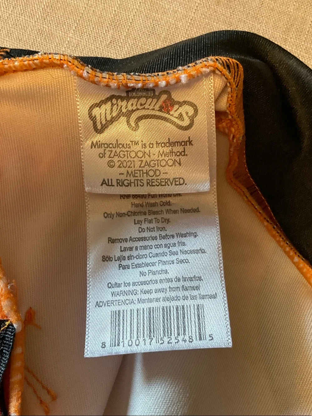Children's Orange & White Fox-Themed One-Piece Bodysuit